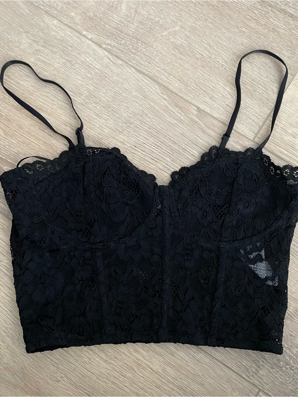 Zara Black Lace Corset Bralette Top